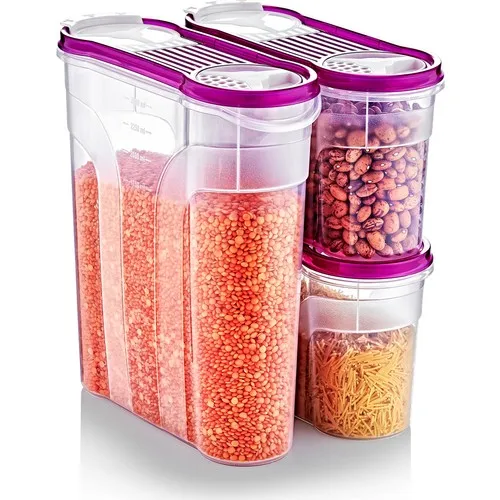 3-Piece Lock & Fresh Rations Storage Container Set for Kitchen