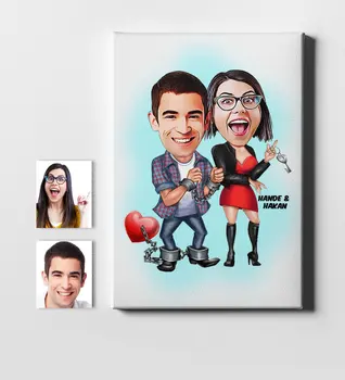 

Personalized Valentine Cartoon Canvas Print (50x70 cm.) 1