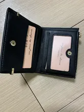 Billeteras de cuero para mujer, Mini monedero con broche, portatarjetas sólido, billeteras cortas a la moda, billetera con cremallera pequeña