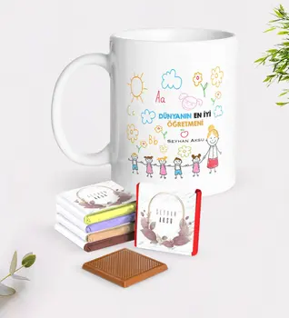 

Personalized World Best Teacher White Mug and Chocolate Gift Seti-25