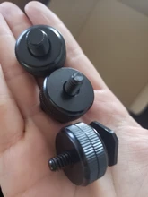 Tornillo de montaje para trípode profesional, 1/4 , 3/8, doble tuerca, negro a Zapata para Flash, soporte adaptador para cámara, accesorio de estudio