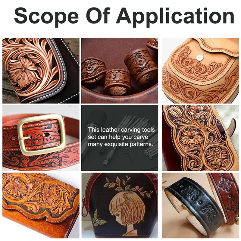 Leather Stamping Tools Handmade Seal Sculpture Metal Leather Processing Saddle Printinting Craft Tool Set