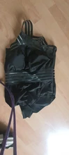 Bikini de una pieza con rayas negras para mujer, bañador Sexy, Monokini de realce, triangular, para playa