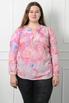 

Sans Textile Women 'S Colorful Collar Detail Viscose Fabric Colorful Blouse 65 N15762