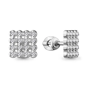 

Aquamarine studs with cubic zirconia, 925 sterling silver