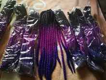 YxCheris Mambo-trenzas de pelo sintético, Pelo trenzado de ganchillo Jumbo de 22 , 120g, 20 colores ombré, morado