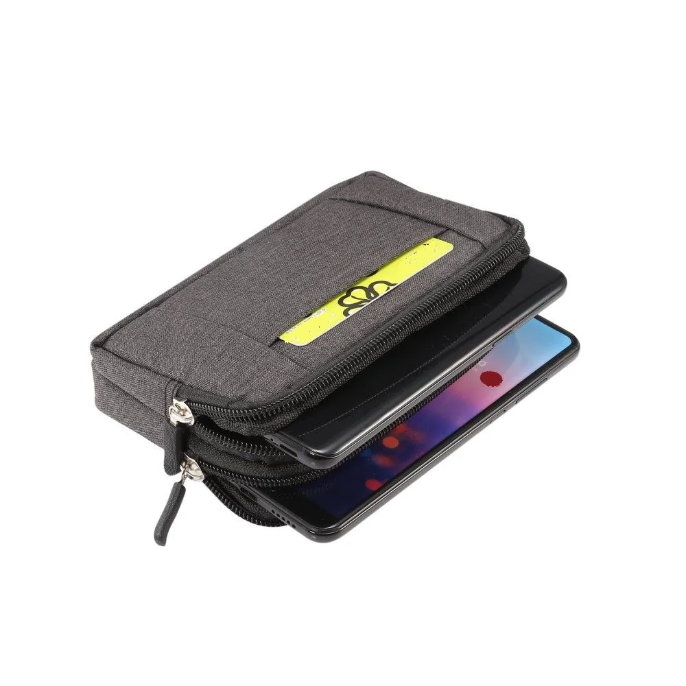 Custodia Per Cintura Orizzontale Multiuso Con 2 Scomparti Con Zip Per Samsung Galaxy M01 Core (2020)