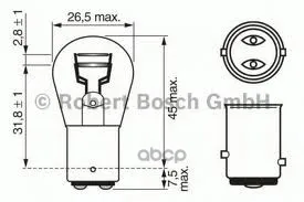 Лампа Накаливания 10шт В Упаковке P21/5w 12v 21/5w Bay15d Pure Light(Стандартные Характеристики) Bosch арт. 1987302202