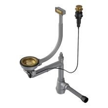 Арматура для моек Omoikiri WK-1-AB-A(Соединение 25 мм, клапан-автомат, нержавеющая сталь