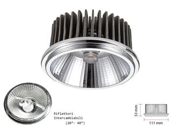 

Led spotlight lamp AR111 20W AC 220V neutral 4000K double reflectors interchangeable 20 40 degree SKU-2793