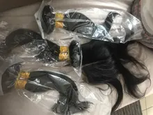 Ishow Hair mechones rectos con Frontal transparente de encaje Frontal y mechones extensiones de cabello humano mechones malayos con cierre Frontal