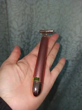 Barra de Estiramiento Facial de oro de 24k, rodillo de vibración, masajeador adelgazante, palo Facial, belleza Facial, cuidado de la piel, herramienta de vibración con forma de T