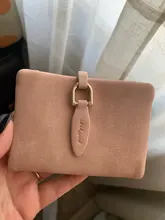 Monedero pequeño de piel sintética con cierre a presión para mujer, cartera pequeña mate