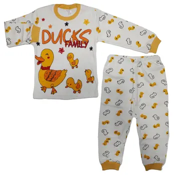 

Duck Family Duck Printed 2'li Pajamas set