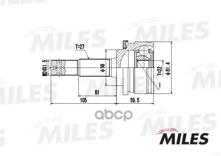 Шрус Nissan Primera P10 1.6-2.0d 90-96 Нар. Groove Type: Inner Uk Miles Ga20313 Miles арт. GA20313