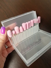 Caja de almacenamiento clara de 10/20/30 ranuras para limas de uñas, contenedor para accesorios de uñas