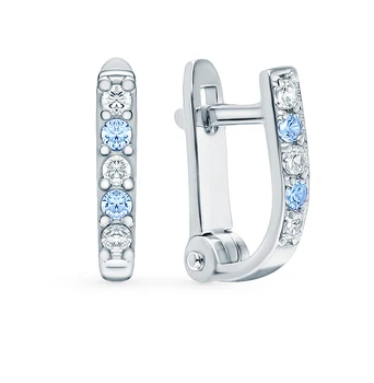 

Silver earrings with cubic zirconia sunlight sample 925 test