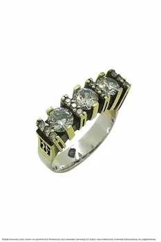

Silver Zircon Stone 3 Stone Lady 'S Ring