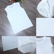 Woman Shirt Gilet Knitted-Vests Solid-Tank Summer Knit Fashion Sleeveless Top-O-Neck
