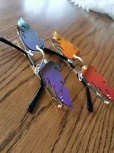 Gafas de sol de llamas de fuego onduladas sin montura, lentes de sol de estilo Retro angostos con protección UV 400, Estilo Vintage, accesorios para ciclismo al aire libre