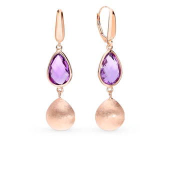 

Gold earrings with amethyst sunlight