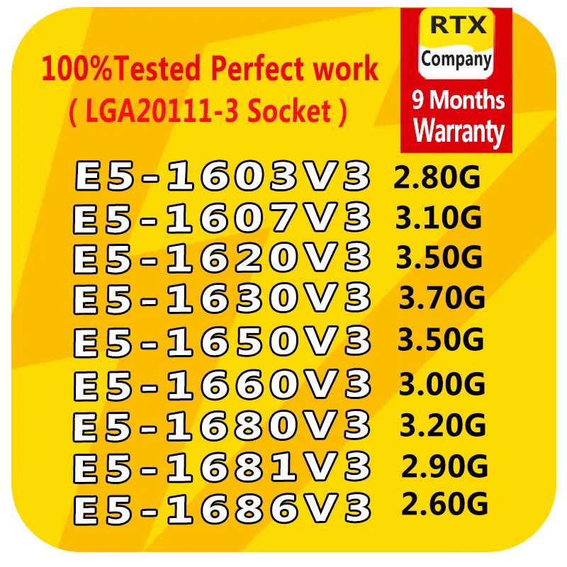 Процессор E5-1650V3 E5-1660V3 E5-1680V3 E5-1620V3 E5-1630V3 Xeon официальная версия процессор для ПК