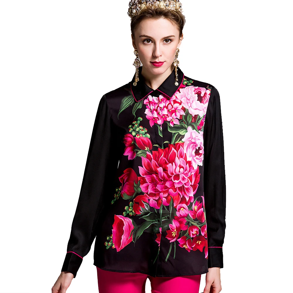 От Megyn, блузка с принтом сердца, лето, Женская Повседневная рубашка с длинным рукавом и воротником-бантом, высокое качество, топы, женская блузка, юбка 3XL - Цвет: Rose