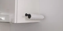 No Holes Roll Paper Holder Stainless Steel Paper Towel Rack for Bathroom Black