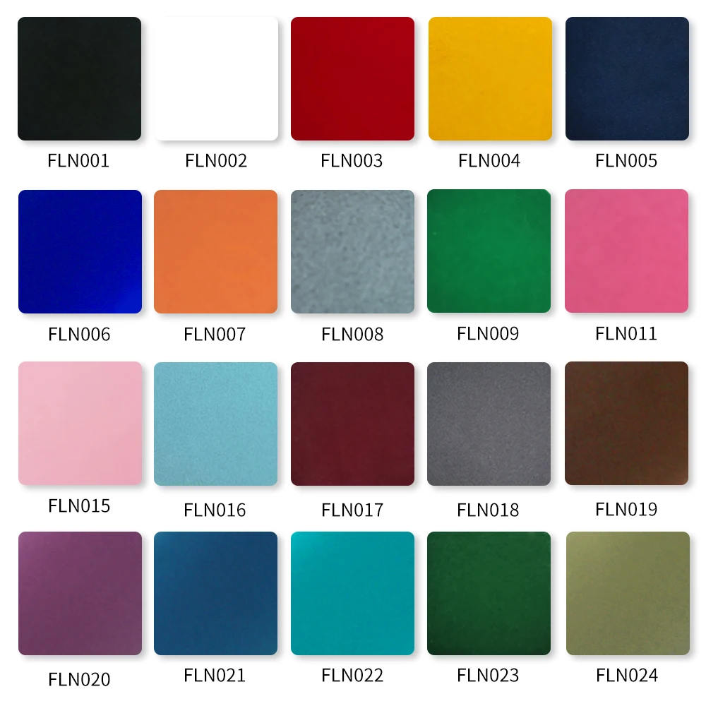 25X100CM Free Shipping Flock Heat Transfer Vinyl Assorted Colors Iron On  HTV For T-Shirt With Or Heat Press DIY