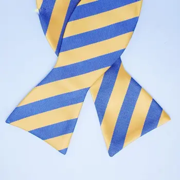 

Men's self-tie (silk, yellow, blue, strip) 53130