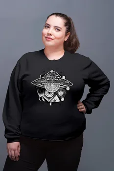 

Angemiel Wear Alien and Corn Pramidi Black Women Sweatshirt