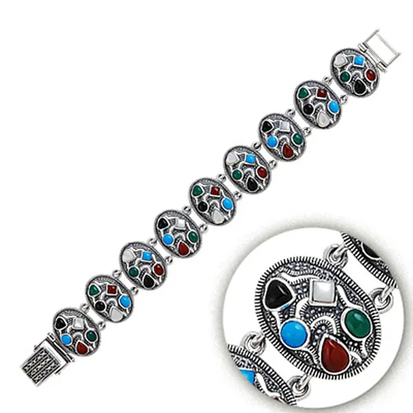 Серебряный 925 пробы Браслет из марказита