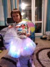 LED brillante luz niños niñas faldas Tutu de princesa niños boda fiesta de baile minifalda traje cosplay led ropa