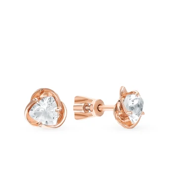 

Gold earrings with rhinestone sunlight sample 585 test