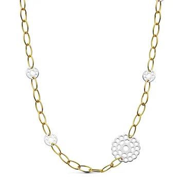

Gold choker 18k two-tone reasons openwork 42cm. [AB2338]