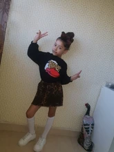 Oso líder chica vestido de invierno vestido de niña de dibujos animados patrón de leopardo niños ropa de manga larga princesa Vestidos de fiesta Vestidos