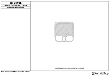 

Interior trim for Mazda Tribute 2001-2004. Set L1165.