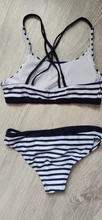 Conjunto de Bikinis de playa a rayas para mujer, bañador Sexy de realce, trajes de baño para chicas en Bikini, ropa de piscina 2021