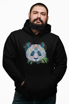 

Angemiel Wear Motif Weed Eater Panda Black Male Hooded Sweatshirt