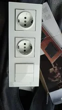 Curtain Switch-Socket Back-Wallpad White-Button French Free-Combination Round Reset DIY