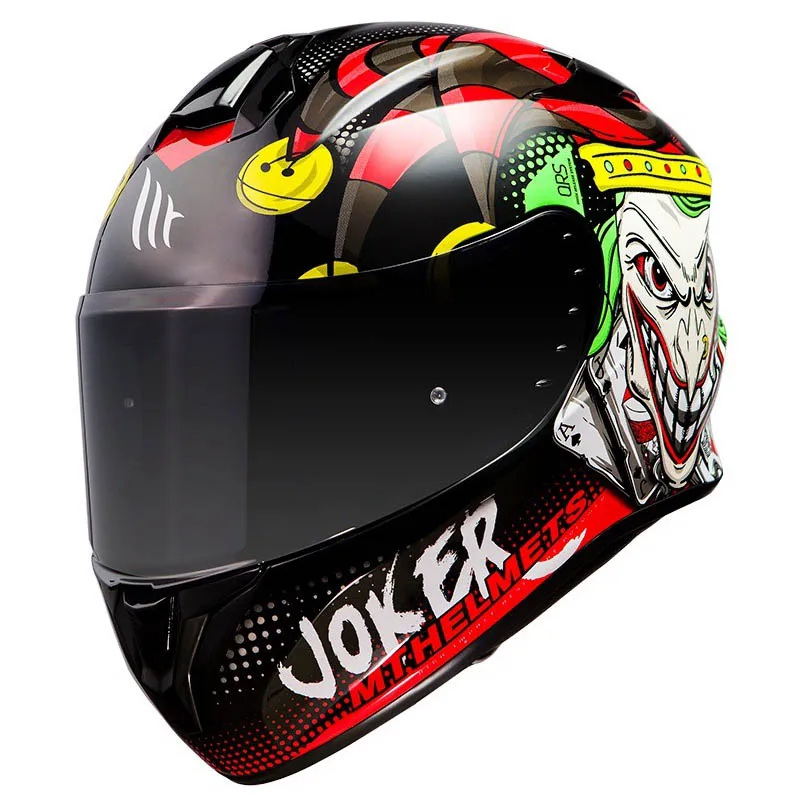 Motorcycle Helmet Mt Targo Joker A1 Gloss Blackfull Face Integral Helmet, Ce Approved Helmets