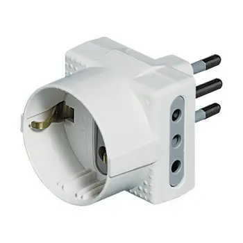 

Tris with 1 adapter socket German 2 sockets 10A 1500 W color BiancoBTICINO3.17