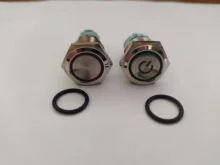 16mm 12mm interruptor de botón de metal botón impermeable circular plana Botón de luz LED auto-bloqueo auto-botón de Reinicio 1NO1NC