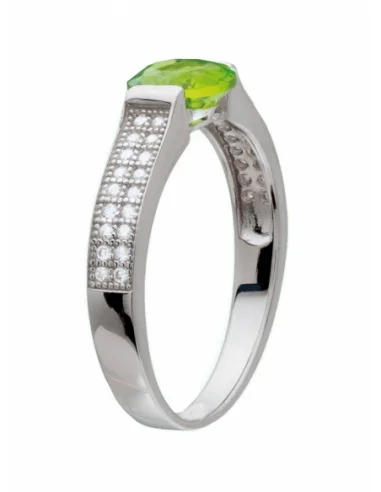 Anillo Plata Rodiada Circonitas de color