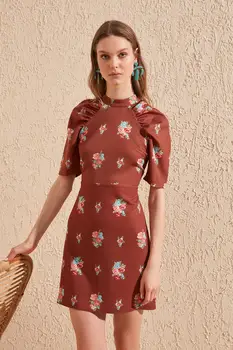 

Trendyol Shirred Patterned Dress TWOSS20EL1029