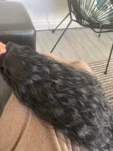 Vigorous-extensiones de cabello sintético con pinza, cabello sintético con cola de caballo ondulada, color marrón degradado