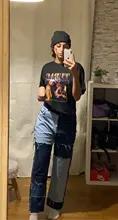 Pantalones vaqueros de empalme para hombre, Jeans informales con borlas rectas, estilo Hip Hop, Pantalones largos