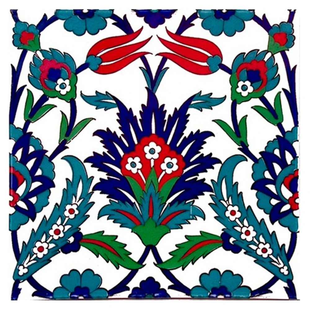 Mosaico In Ceramica Faience Artigianato 20X20 Cm Fatto A Mano In Turchia