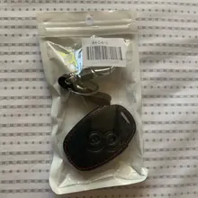 Funda de cuero para llave, 2 botones, para Renault Dacia, Logan, Espace, Sandero, Megane, Modus, Kangoo, Clio, funda con cadena, llavero, Keybag