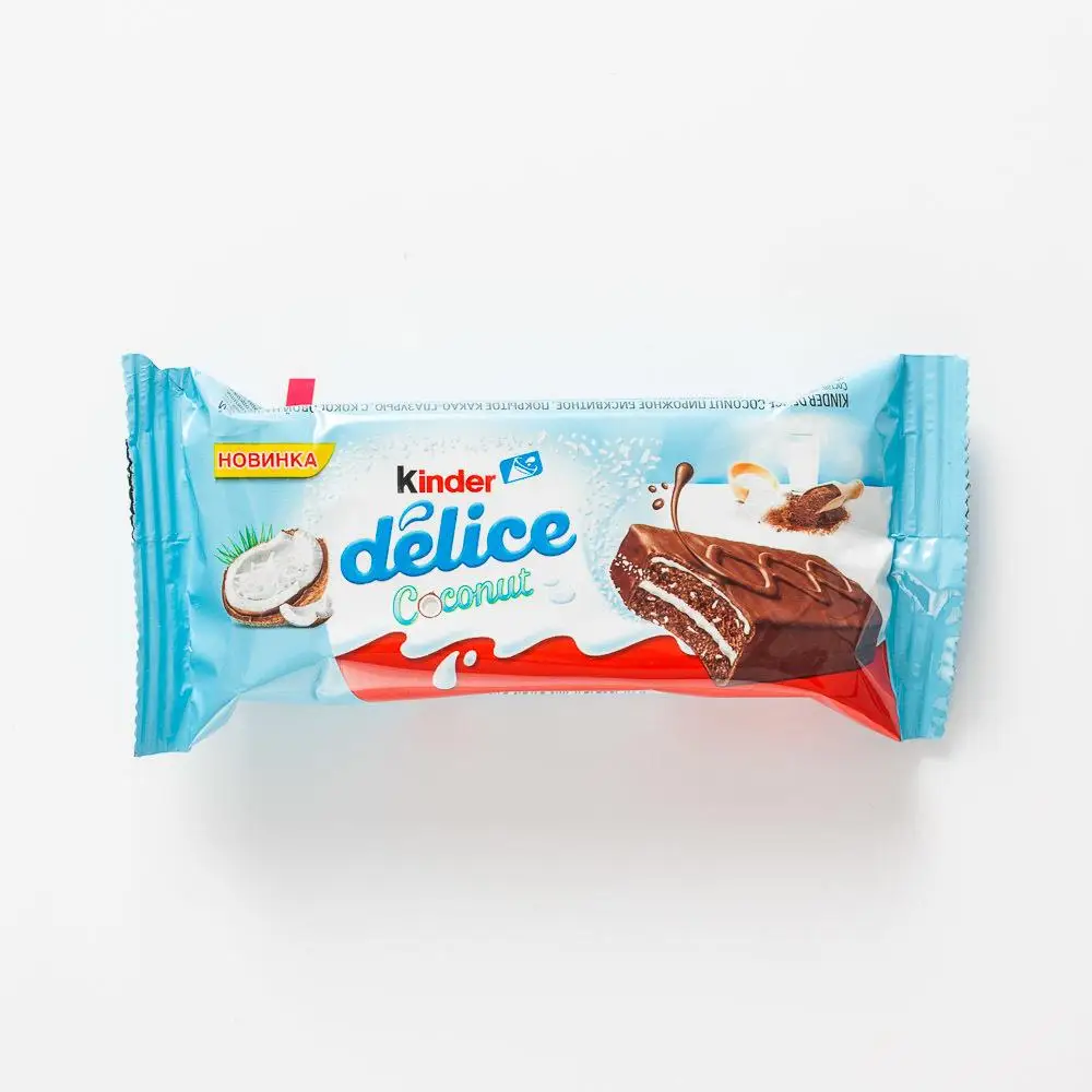 Cake Kinder delice coconut, biscuit, with coconut filling, 37g - AliExpress